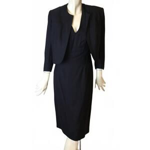 NEW INES DE LA FRESSANGE women's alter neck dress and jacket in navy